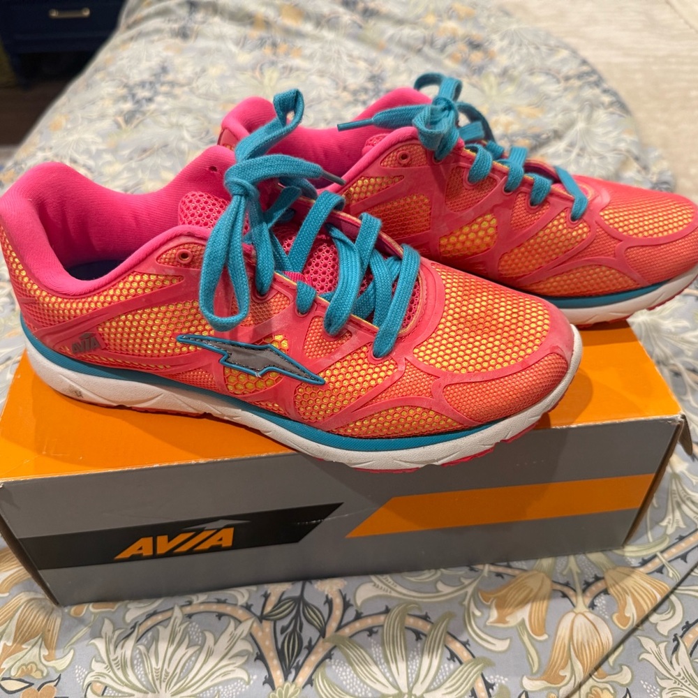 Avia Women's Coral Pink and Teal Athletic Sneakers